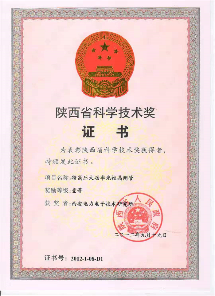 陕西省科学技术一等奖 (1)